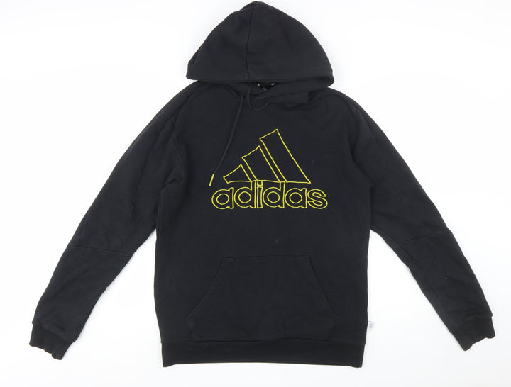 Adidas Men's Black Pullover Hoodie Small Logo Sports Fleece