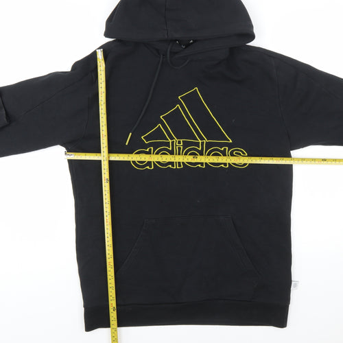 Adidas Men's Black Pullover Hoodie Small Logo Sports Fleece