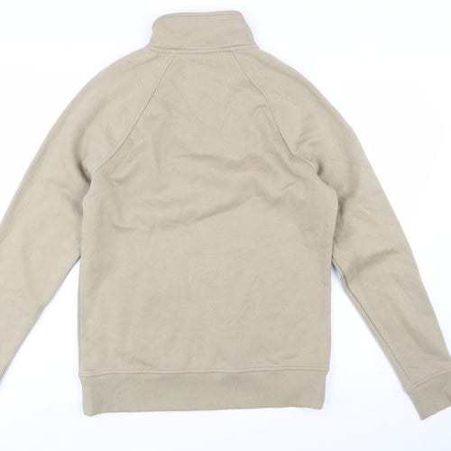 Champion Men Beige 1/4 Zip Pullover Sweatshirt Small Regular Fit
