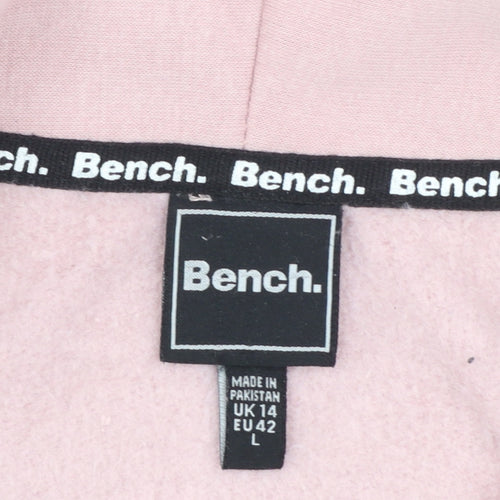 Bench Women's Pink Full Zip Hoodie Jacket Size 14 L