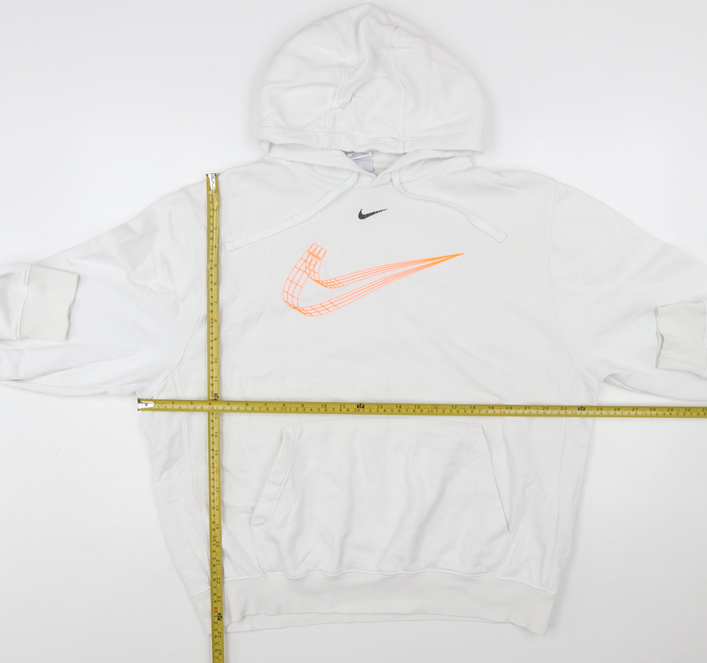 Nike Men White Pullover Hoodie L Graphic Logo Sportswear