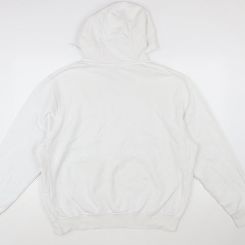 Nike Men White Pullover Hoodie L Graphic Logo Sportswear