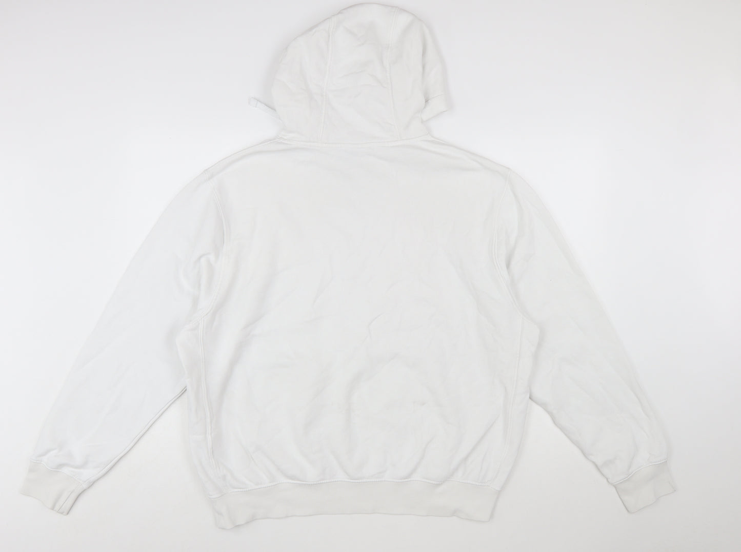 Nike Men White Pullover Hoodie L Graphic Logo Sportswear