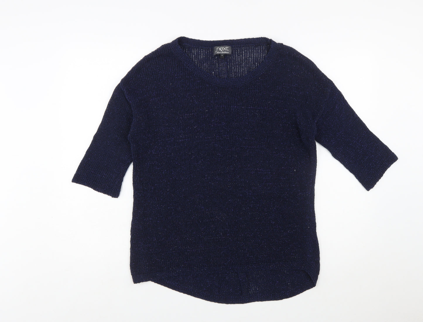 Next Women's Navy Blue Knit Button Back Jumper Size 12