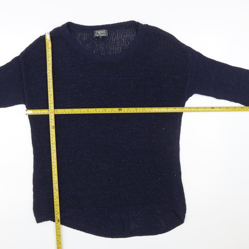 Next Women's Navy Blue Knit Button Back Jumper Size 12