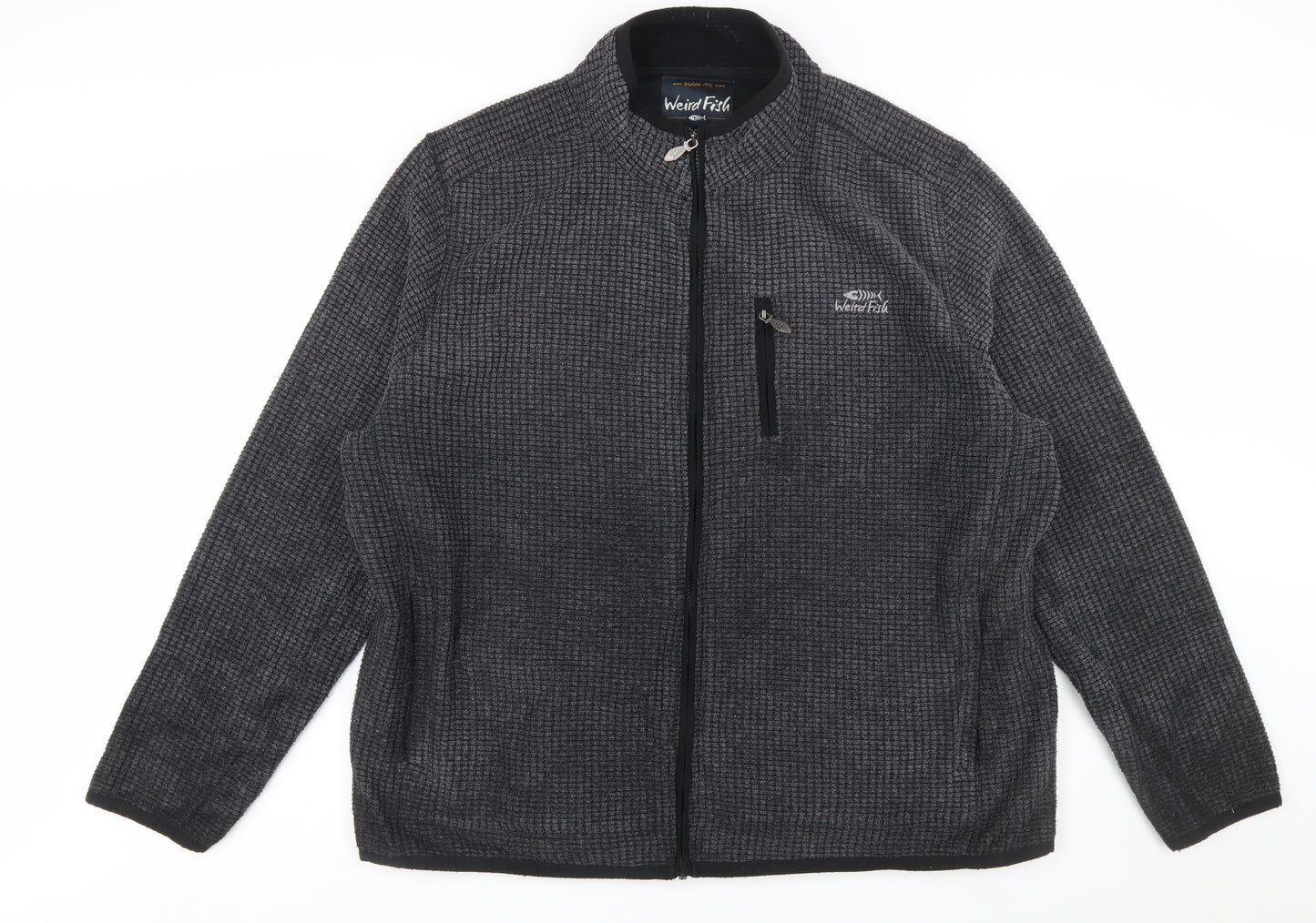 Weird Fish Men's Grey Full Zip Fleece Sweatshirt 3XL Lightweight Outdoor
