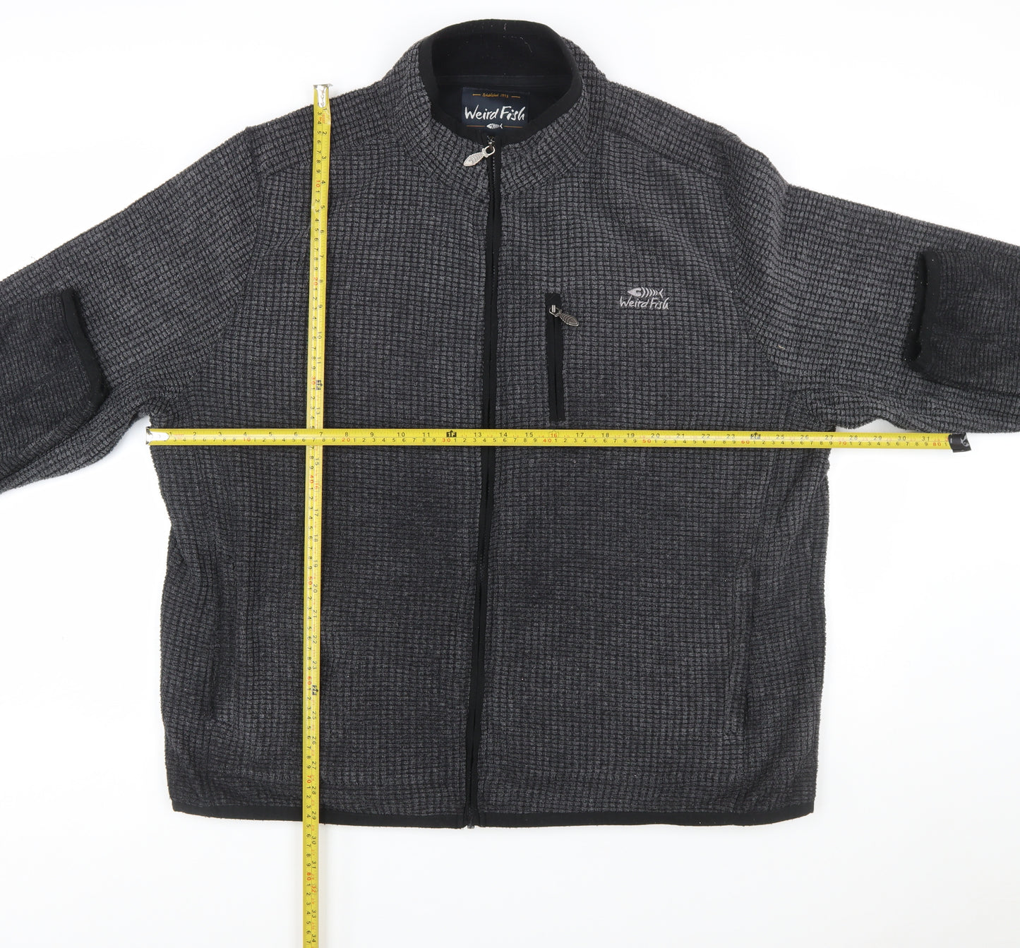 Weird Fish Men's Grey Full Zip Fleece Sweatshirt 3XL Lightweight Outdoor