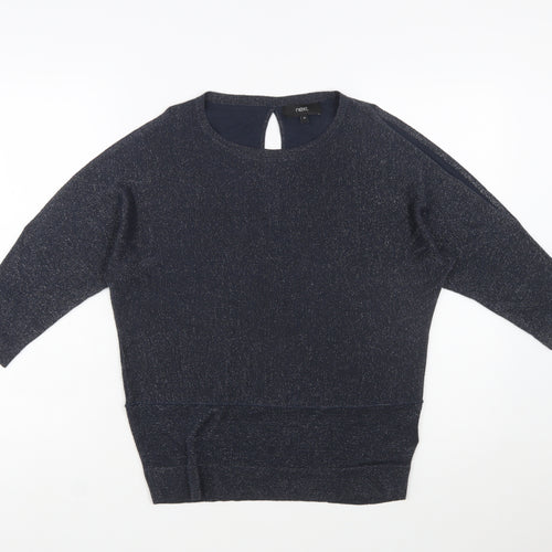 Next Women’s Blue Glitter Knit Pullover Jumper Size 10