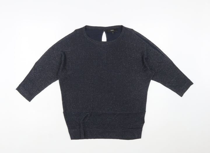 Next Women’s Blue Glitter Knit Pullover Jumper Size 10