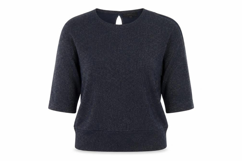 Front view of Next Women’s Blue Glitter Knit jumper, size UK 10