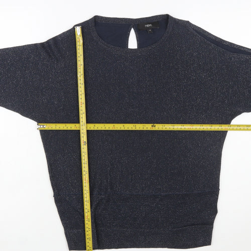 Next Women’s Blue Glitter Knit Pullover Jumper Size 10