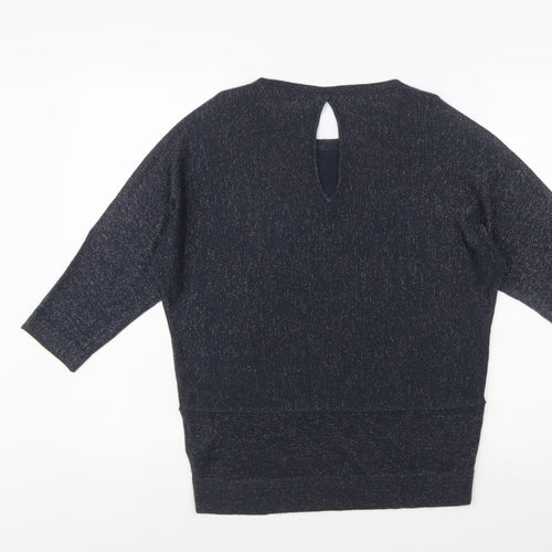 Next Women’s Blue Glitter Knit Pullover Jumper Size 10
