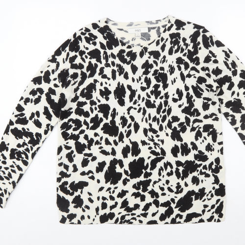 Marks and Spencer Women’s Black Animal Print Jumper Size 12
