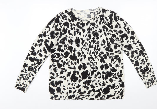 Marks and Spencer Women’s Black Animal Print Jumper Size 12