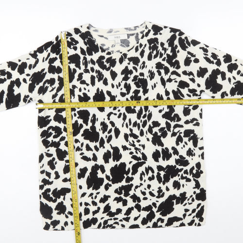 Marks and Spencer Women’s Black Animal Print Jumper Size 12