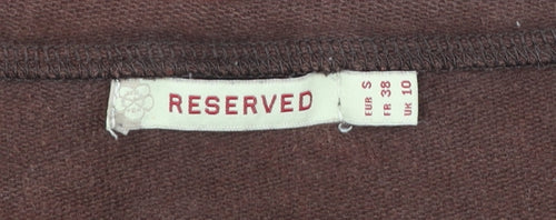 Reserved Womens Brown Floral Long Sleeve Jersey Top Size 10