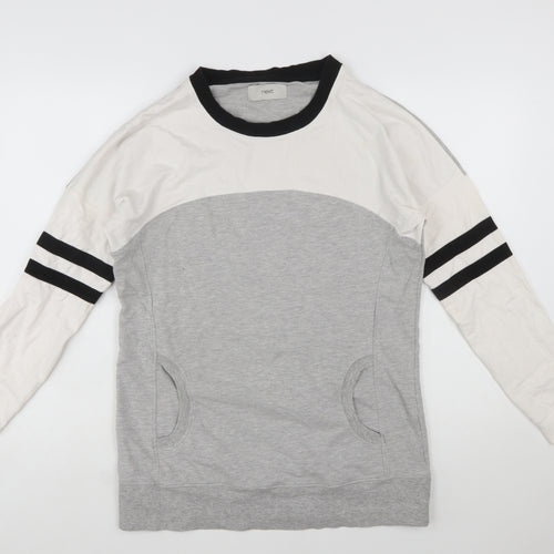 Next Womens Grey Colourblock Long Sleeve Pullover Sweatshirt Size 12