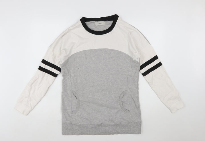 Next Womens Grey Colourblock Long Sleeve Pullover Sweatshirt Size 12