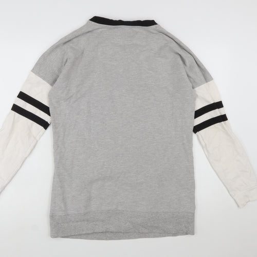 Next Womens Grey Colourblock Long Sleeve Pullover Sweatshirt Size 12