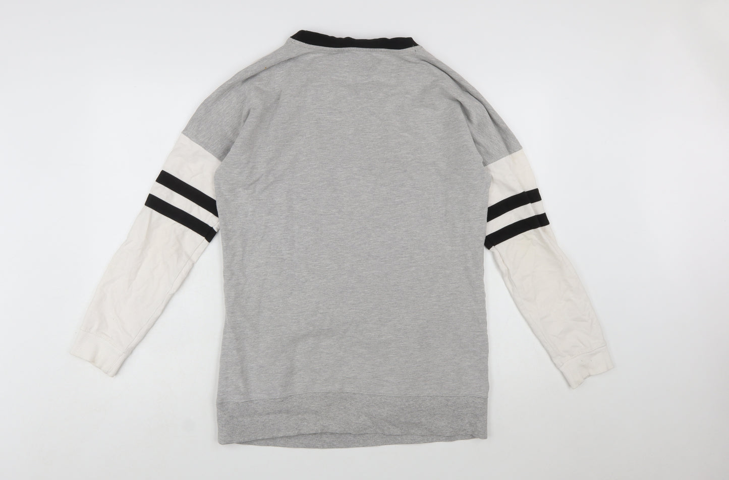 Next Womens Grey Colourblock Long Sleeve Pullover Sweatshirt Size 12