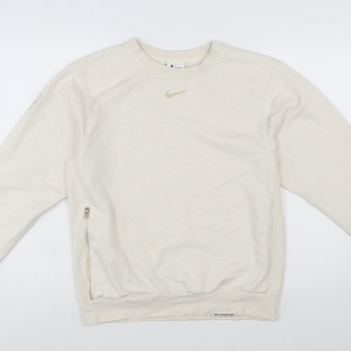Nike Women Beige Dri-Fit Pullover Sweatshirt Size S