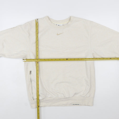 Nike Women Beige Dri-Fit Pullover Sweatshirt Size S