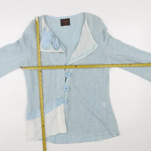 Orla from Tivoli Women Blue L Asymmetric Button Cardigan