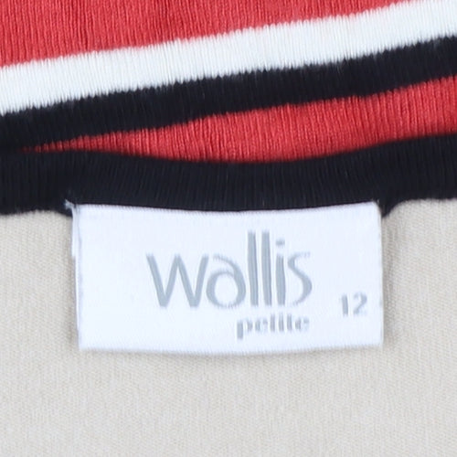 Wallis Women Beige Striped Petite Size 12 Pullover Jumper
