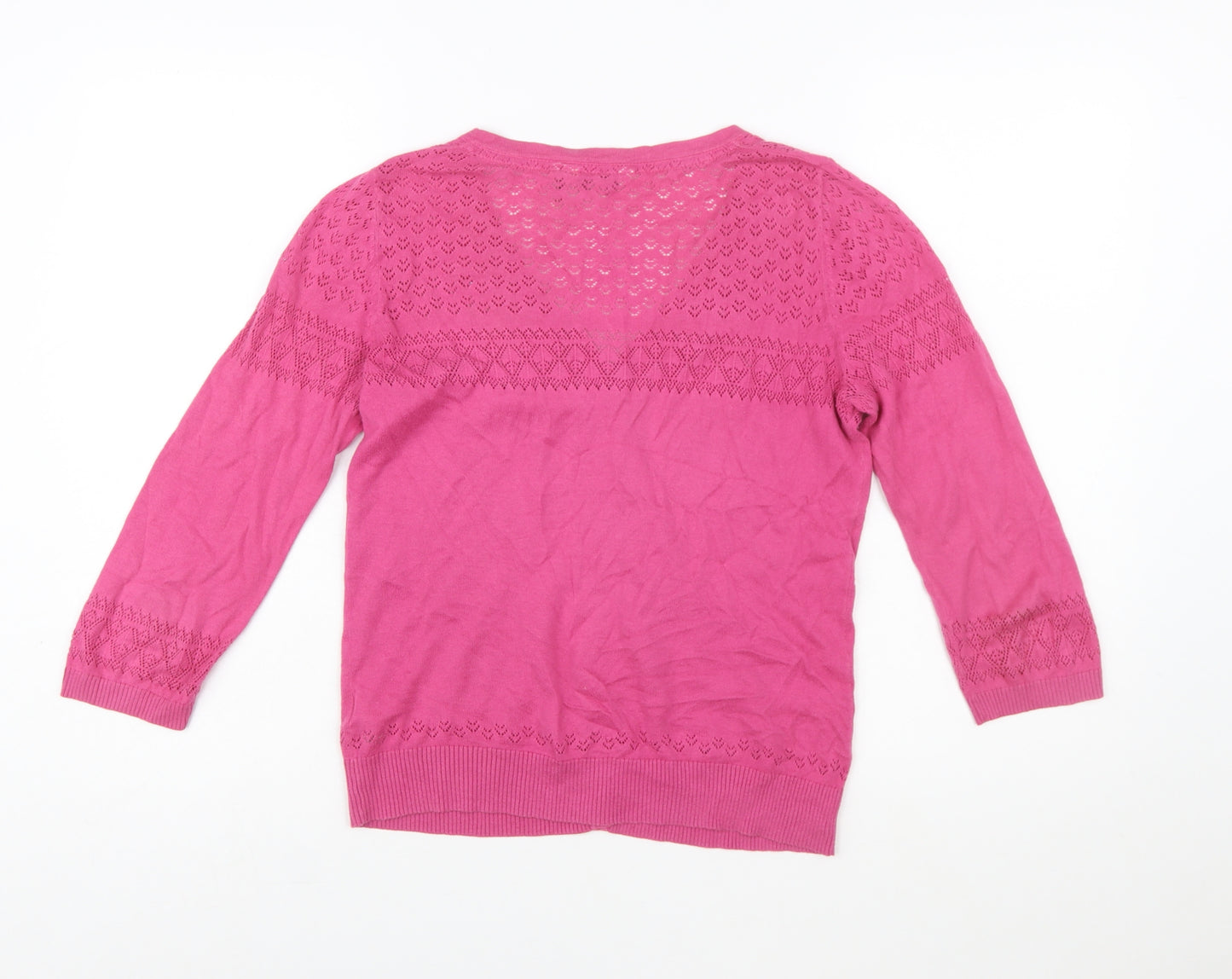 FatFace Women Pink Cotton Button Cardigan Size 12