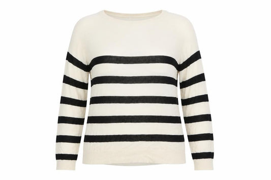 Front view of Zara Women Beige Striped Long Sleeve jumper, size 12