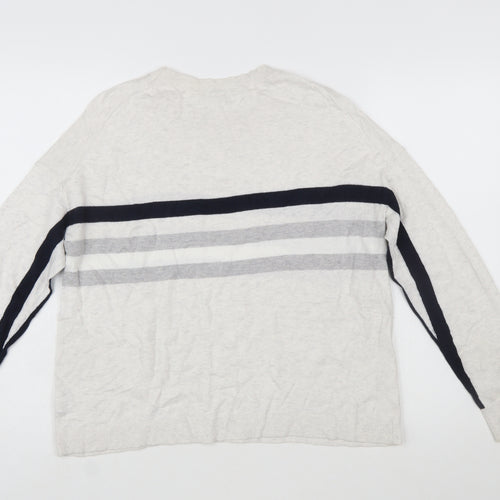 The White Company Women’s Ivory Striped Knit Jumper Size M