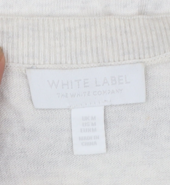 The White Company Women’s Ivory Striped Knit Jumper Size M