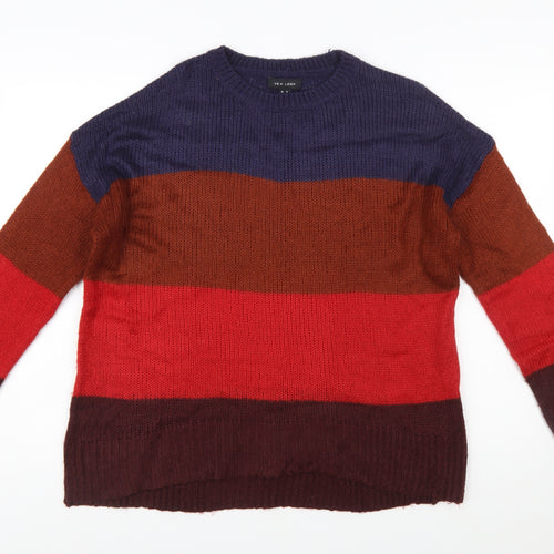 New Look Womens Multicoloured Chunky Knit Striped Pullover Jumper M