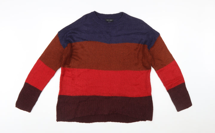 New Look Womens Multicoloured Chunky Knit Striped Pullover Jumper M