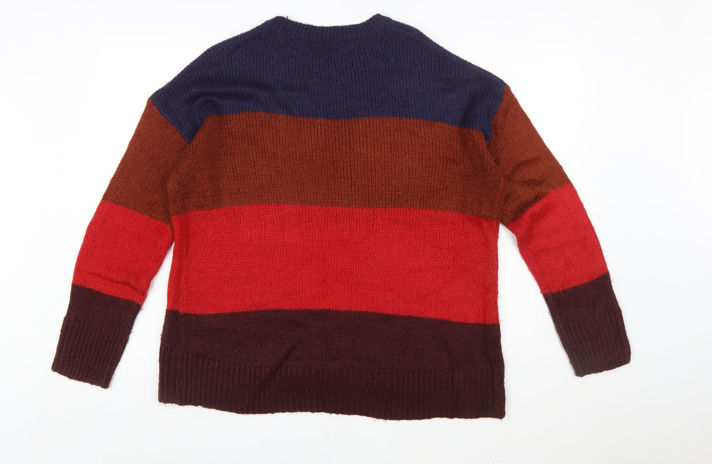New Look Womens Multicoloured Chunky Knit Striped Pullover Jumper M