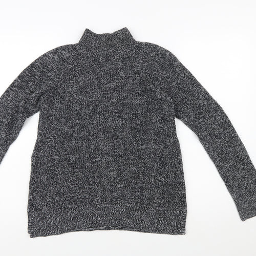 GAP Women Black & White Roll Neck Long Sleeve Jumper Medium