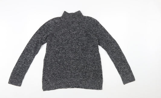 GAP Women Black & White Roll Neck Long Sleeve Jumper Medium