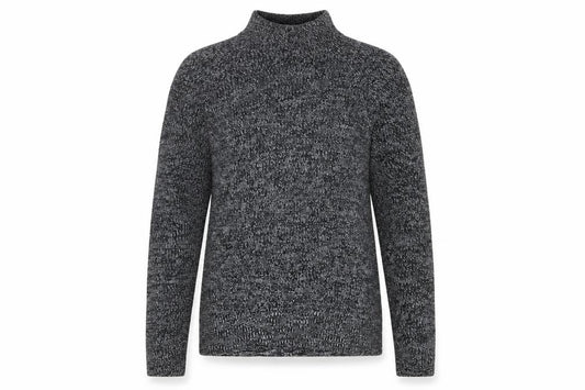Front view of Gap Women Black & White Roll Neck Long Sleeve Jumper Medium