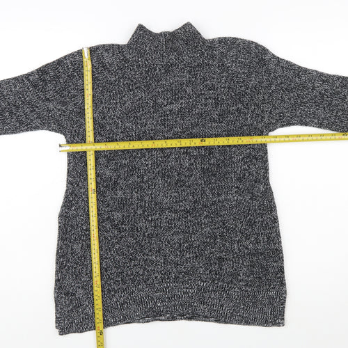 GAP Women Black & White Roll Neck Long Sleeve Jumper Medium