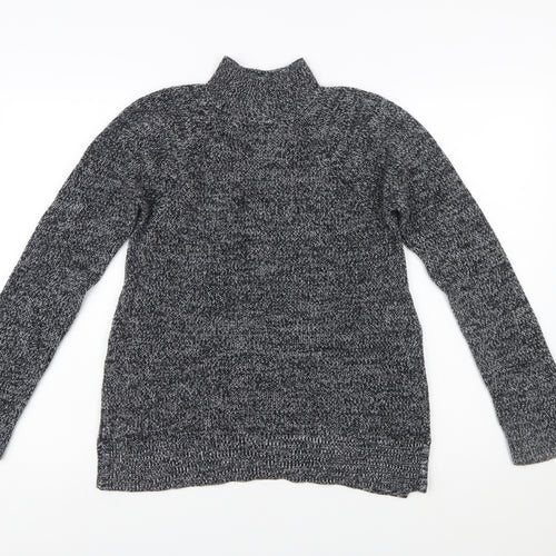 GAP Women Black & White Roll Neck Long Sleeve Jumper Medium