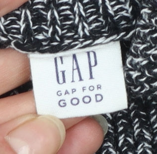 GAP Women Black & White Roll Neck Long Sleeve Jumper Medium