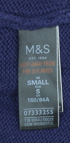 Marks and Spencer Women’s Blue Embroidered Cotton Jumper S