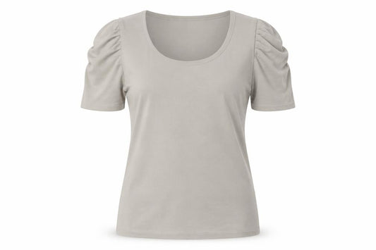 Front view of Principles Women Beige Scoop Neck Short Sleeve jumper, size 14