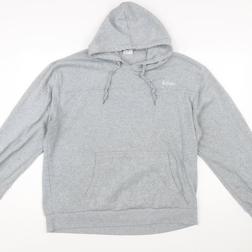 Lee Cooper Mens Grey 2XL Pullover Hoodie with Logo