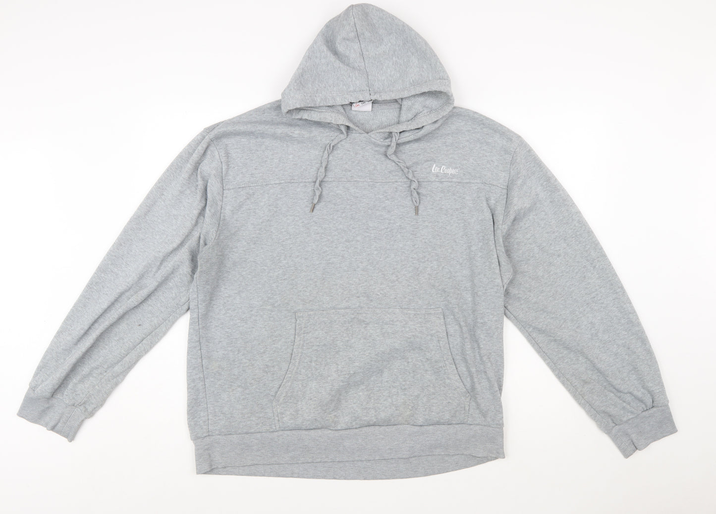 Lee Cooper Mens Grey 2XL Pullover Hoodie with Logo