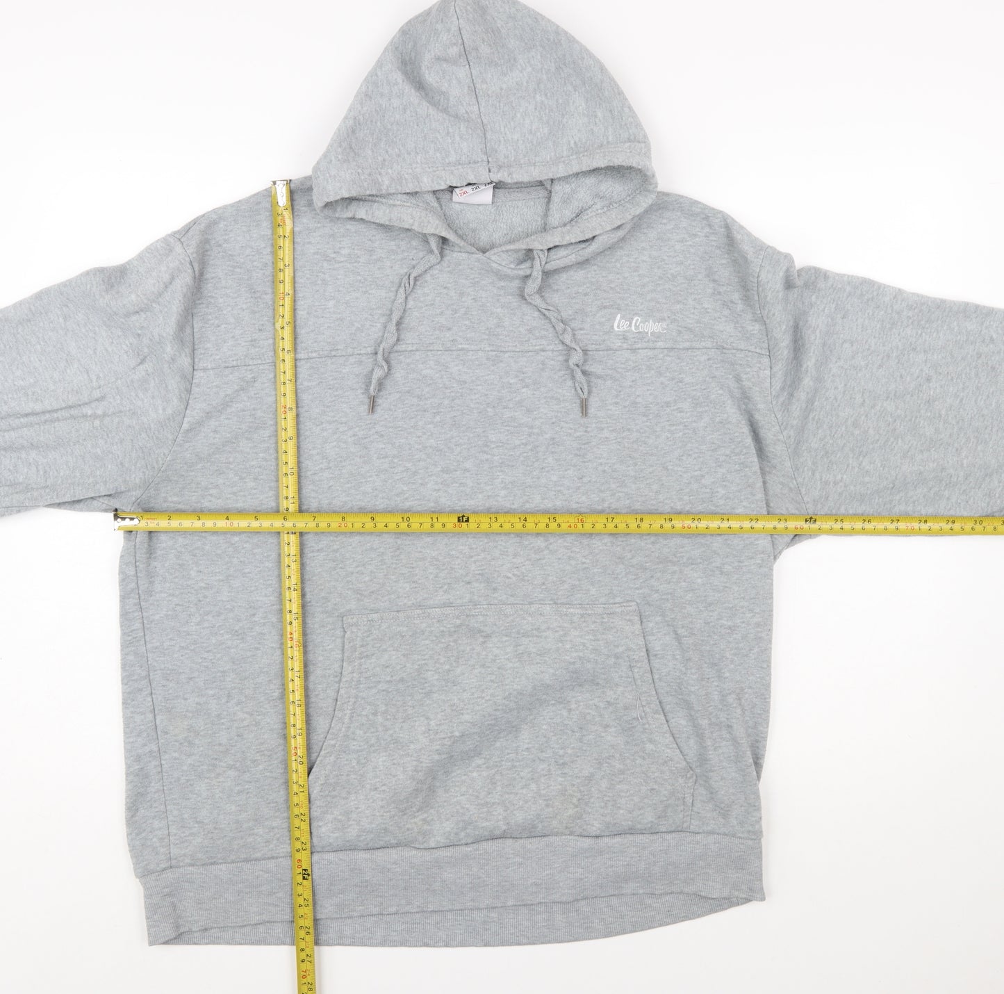 Lee Cooper Mens Grey 2XL Pullover Hoodie with Logo