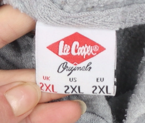 Lee Cooper Mens Grey 2XL Pullover Hoodie with Logo