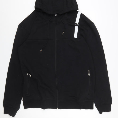 Voi London Men's Black 2XL Full Zip Hoodie with Logo and Pockets