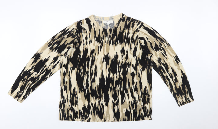 Marks and Spencer Women Beige Animal Print Acrylic Jumper Size 16