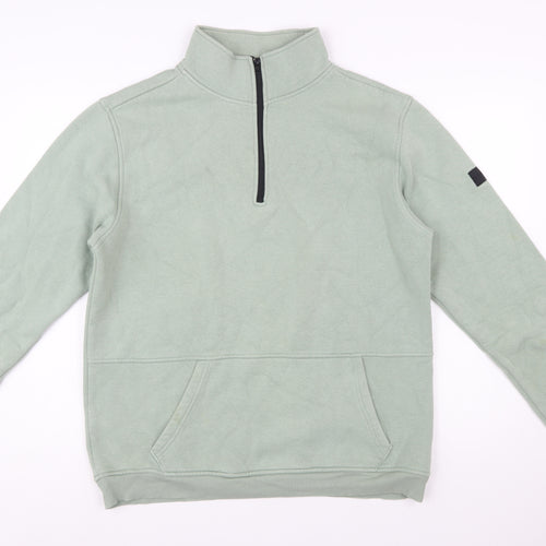 Voi London Men's Green 2XL 1/4 Zip Fleece Sweatshirt